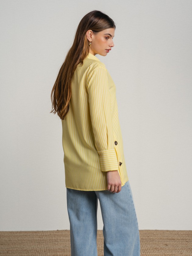 Striped shirt with gold buttons Striped shirt with gold buttons