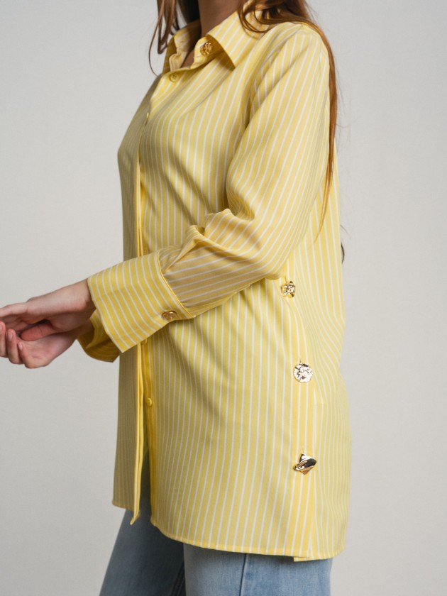 Striped shirt with gold buttons Striped shirt with gold buttons