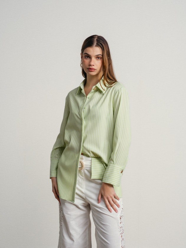 Striped shirt with gold buttons Striped shirt with gold buttons