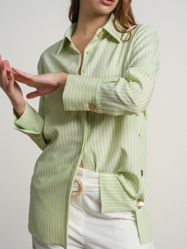 Striped shirt with gold buttons Striped shirt with gold buttons