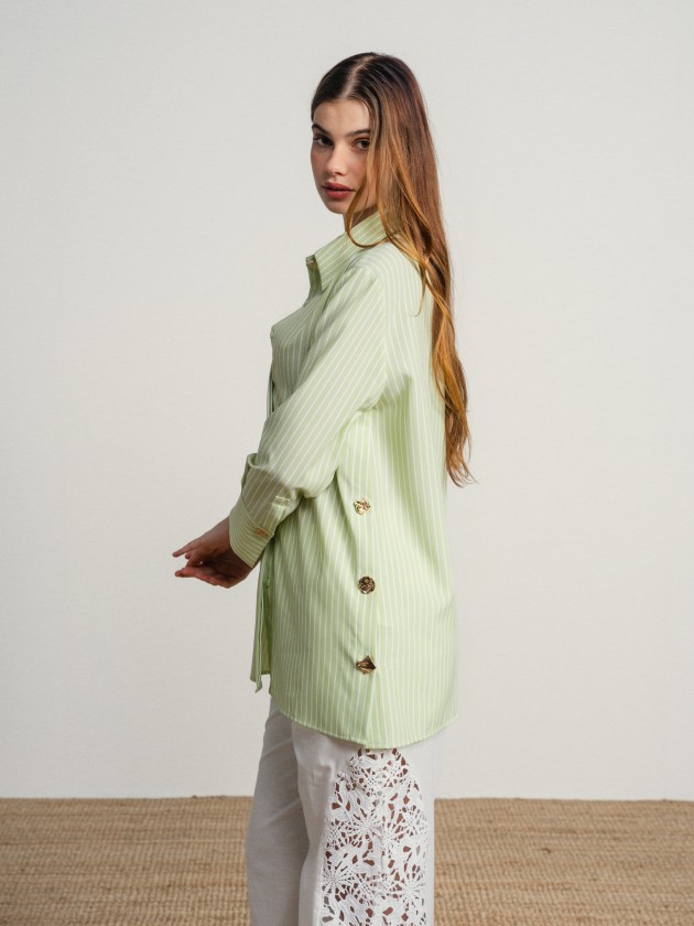 Striped shirt with gold buttons Striped shirt with gold buttons