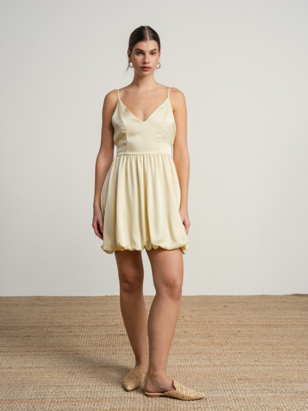 Balloon v-neck dress