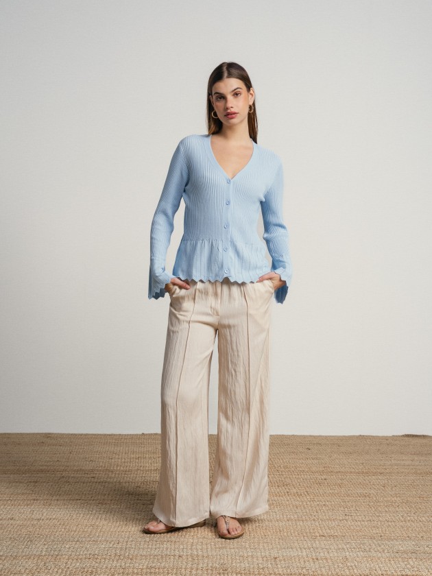 Knitted jacket with ruffles on the sleeves Knitted jacket with ruffles on the sleeves