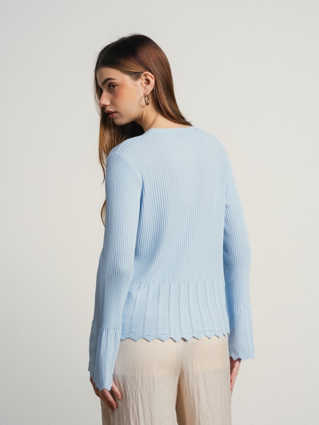 Knitted jacket with ruffles on the sleeves Knitted jacket with ruffles on the sleeves