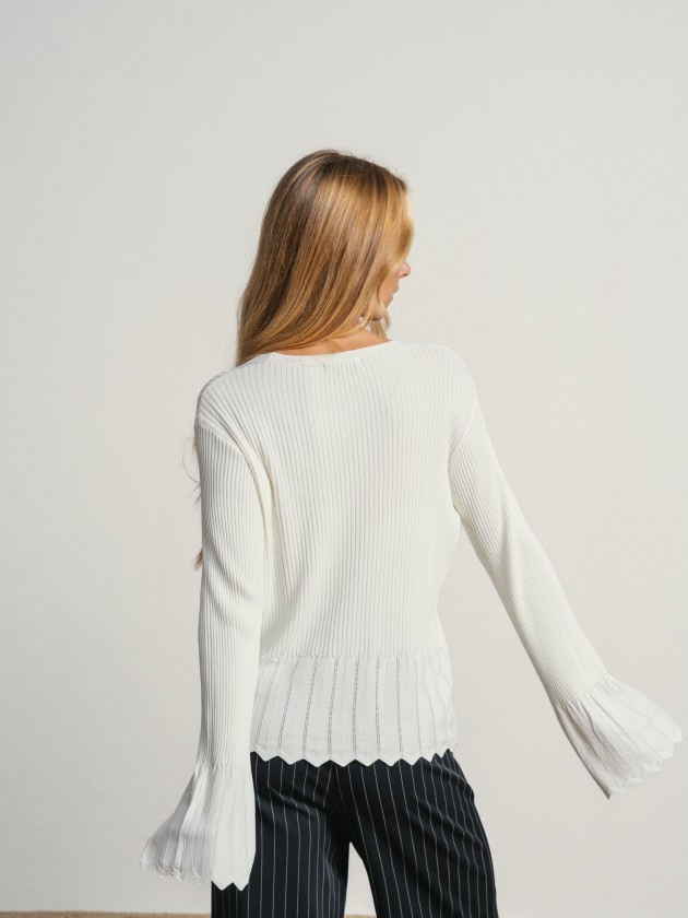 Knitted jacket with ruffles on the sleeves Knitted jacket with ruffles on the sleeves