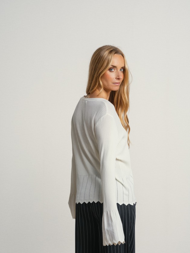 Knitted jacket with ruffles on the sleeves Knitted jacket with ruffles on the sleeves
