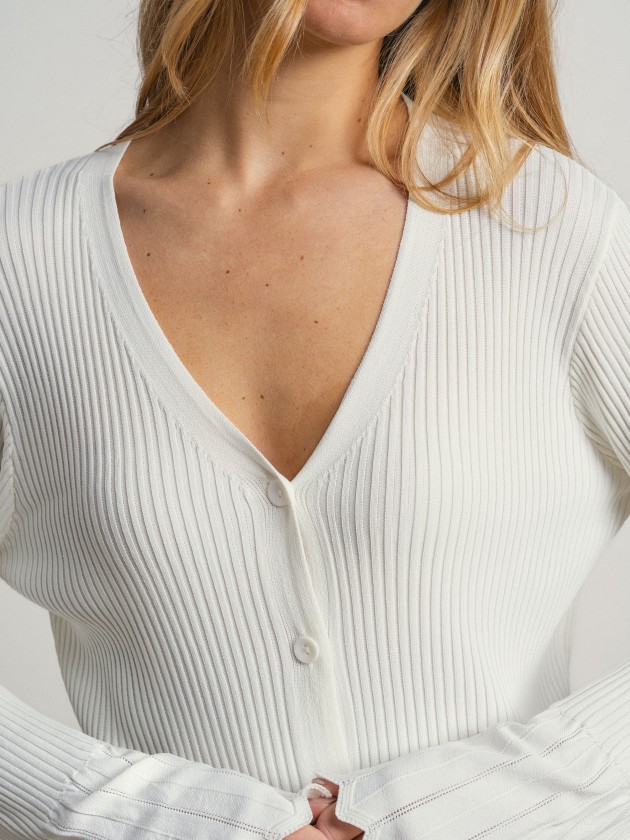 Knitted jacket with ruffles on the sleeves Knitted jacket with ruffles on the sleeves