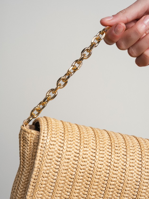 Handbag with gold chain
