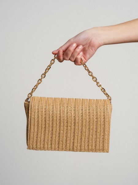 Handbag with gold chain