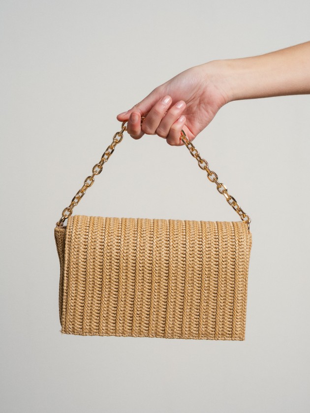 Handbag with gold chain