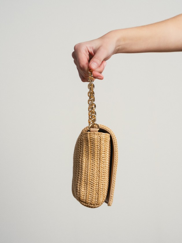 Handbag with gold chain
