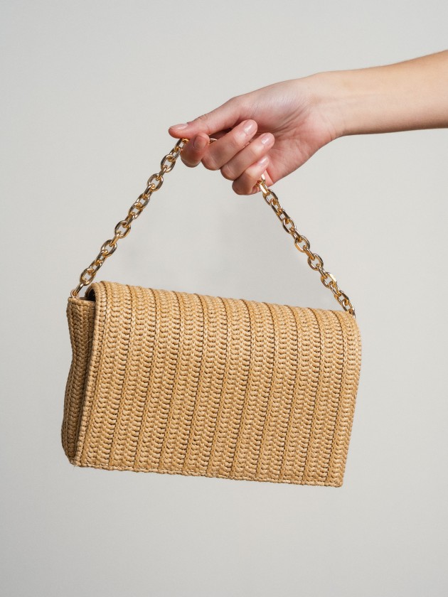 Handbag with gold chain
