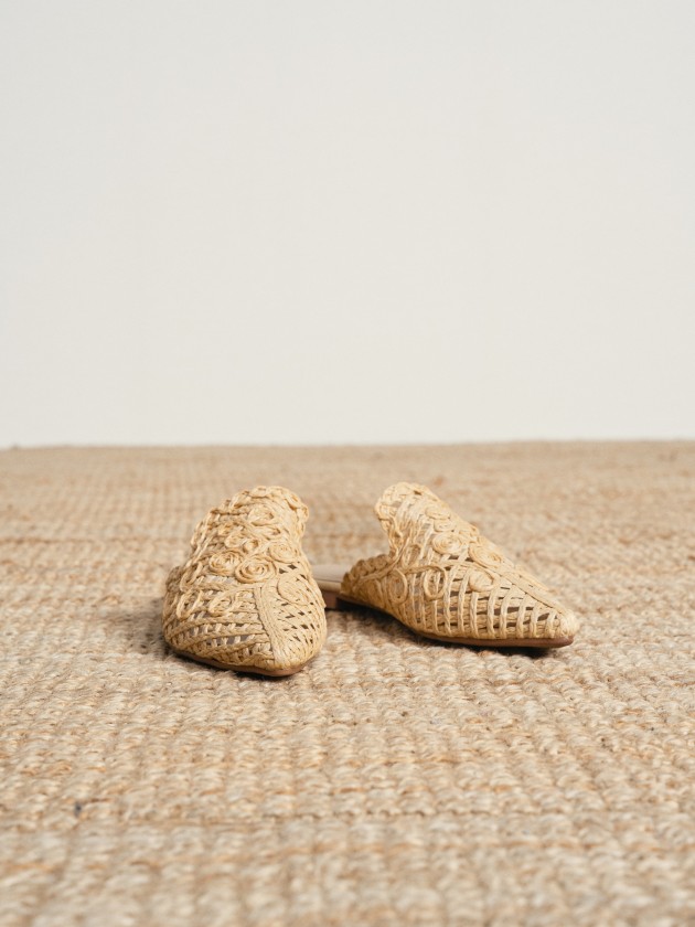 Raffia mule-style sandal Raffia mule-style sandal
