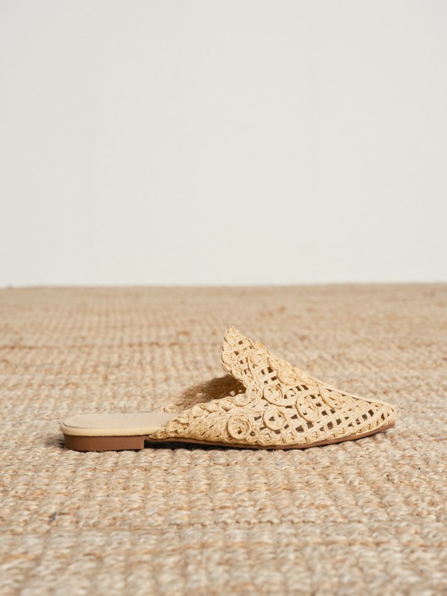 Raffia mule-style sandal Raffia mule-style sandal