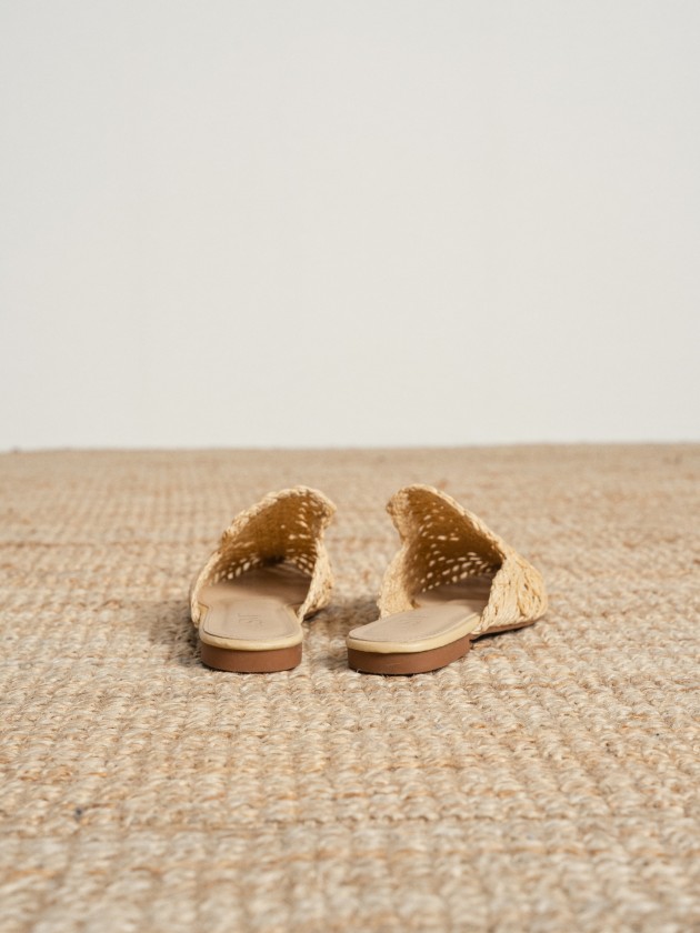 Raffia mule-style sandal Raffia mule-style sandal