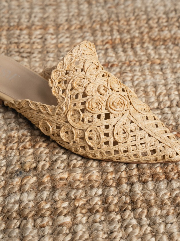 Raffia mule-style sandal Raffia mule-style sandal