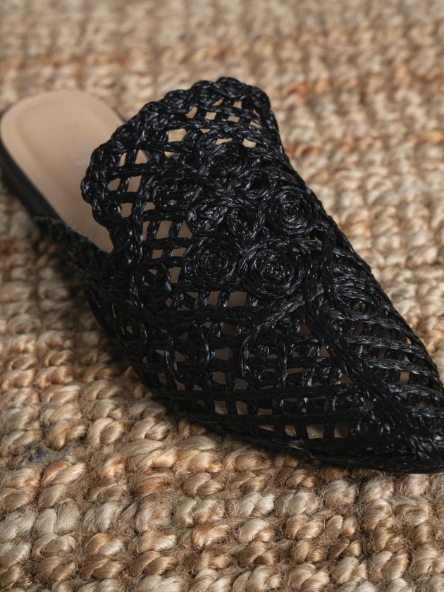 Raffia mule-style sandal Raffia mule-style sandal