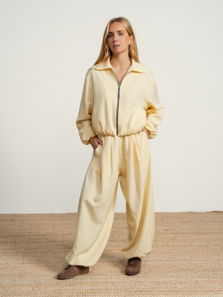Bomber jacket and wide-leg pants set