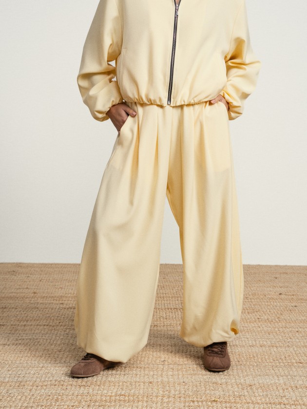 Bomber jacket and wide-leg pants set