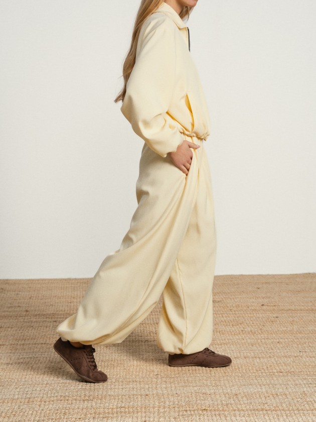 Bomber jacket and wide-leg pants set