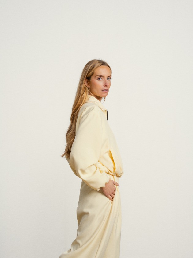 Bomber jacket and wide-leg pants set