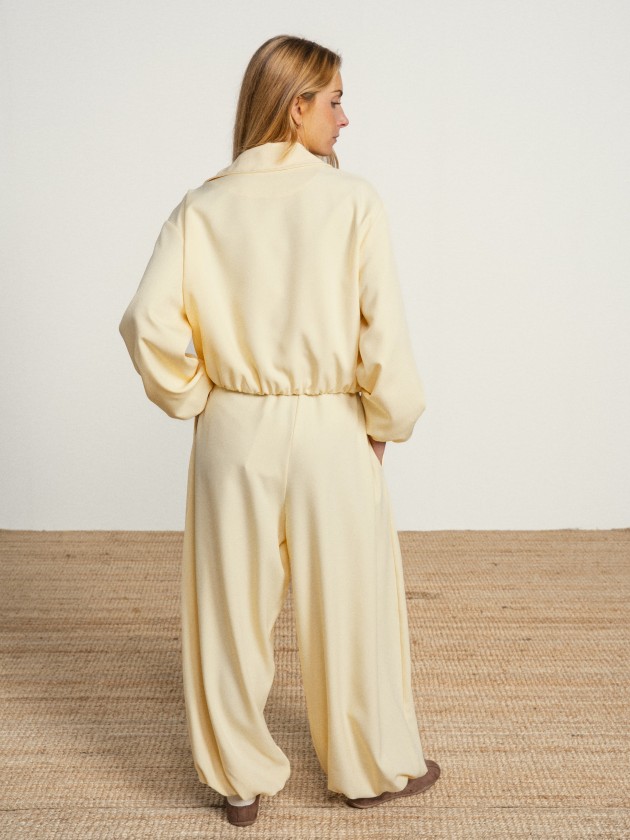 Bomber jacket and wide-leg pants set