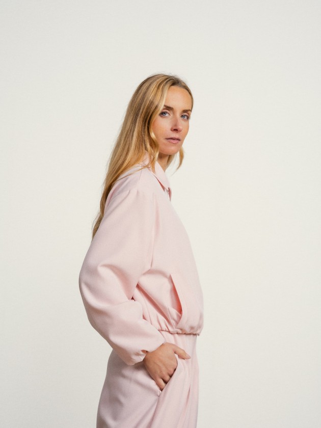 Bomber jacket and wide-leg pants set