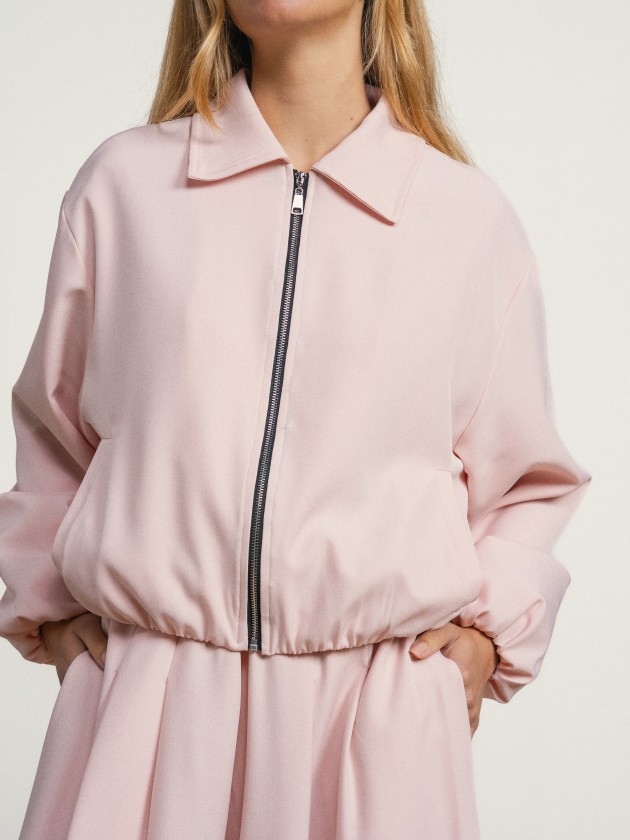 Bomber jacket and wide-leg pants set