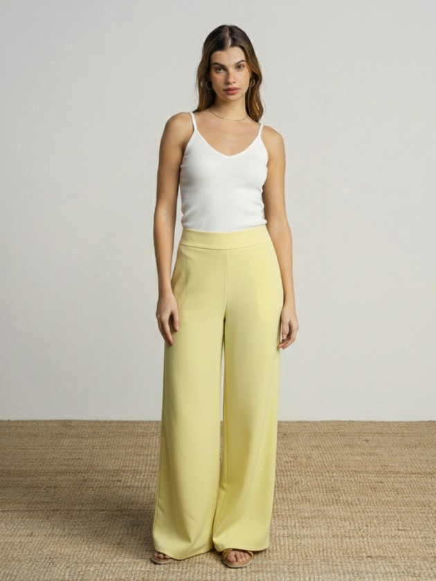 Wide-leg, high-waisted trousers Wide-leg, high-waisted trousers