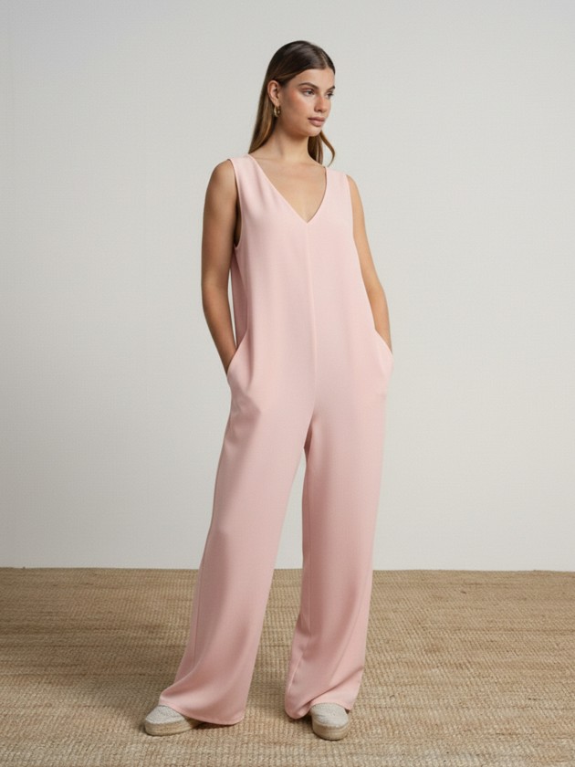 Oversized jumpsuit with a v-neck Oversized jumpsuit with a v-neck