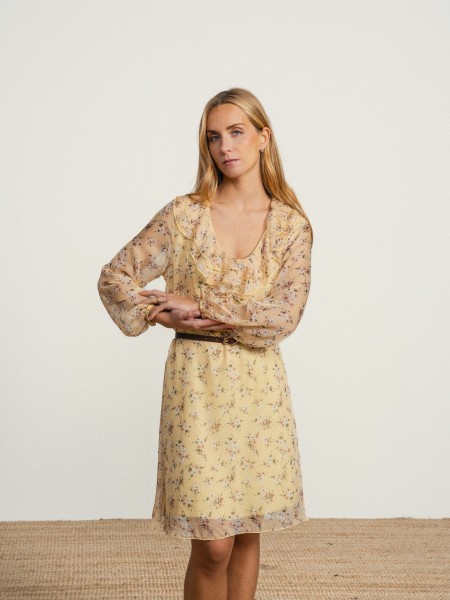 Floral dress with belt