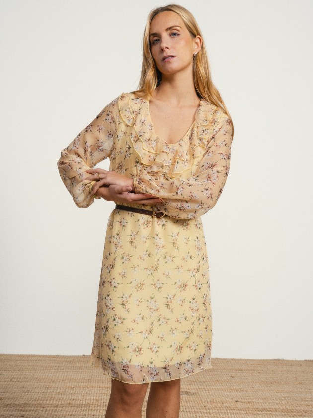 Floral dress with belt Floral dress with belt