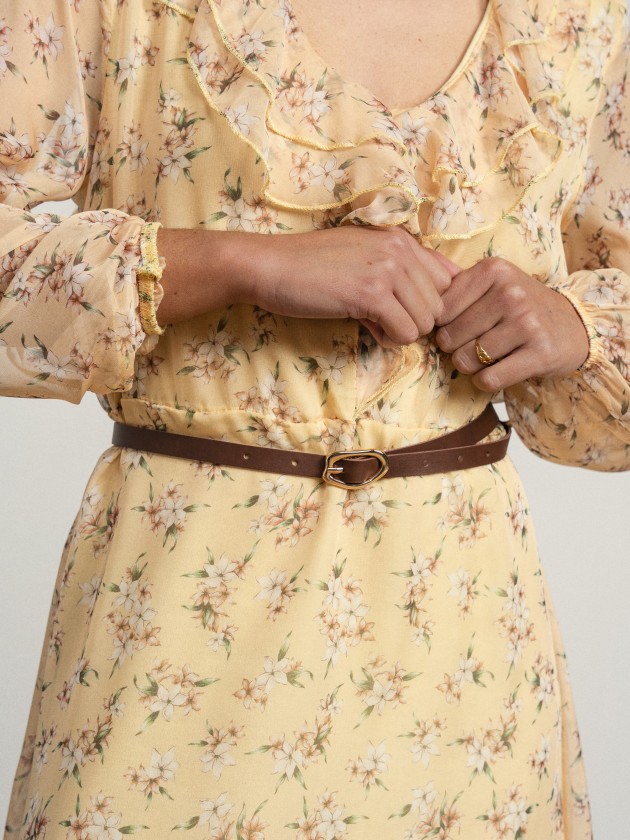 Floral dress with belt Floral dress with belt