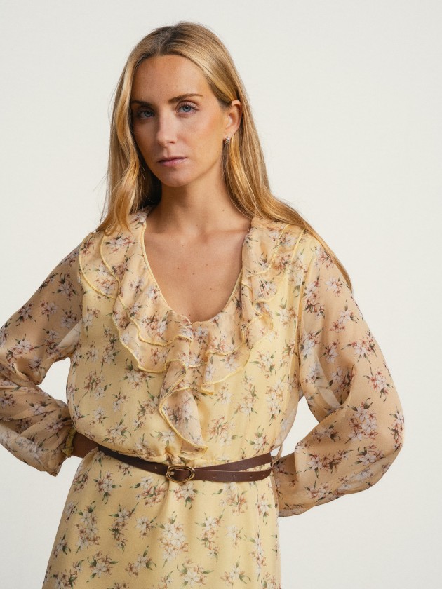 Floral dress with belt Floral dress with belt