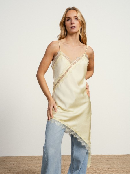 Asymmetrical satin dress