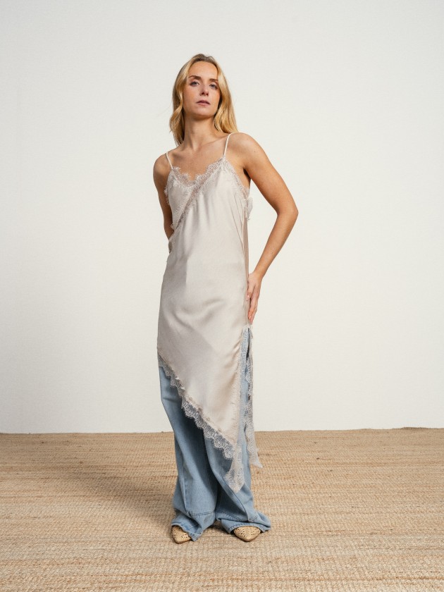 Asymmetrical satin dress Asymmetrical satin dress