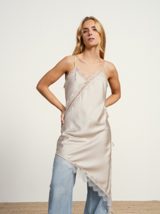 Asymmetrical satin dress Asymmetrical satin dress