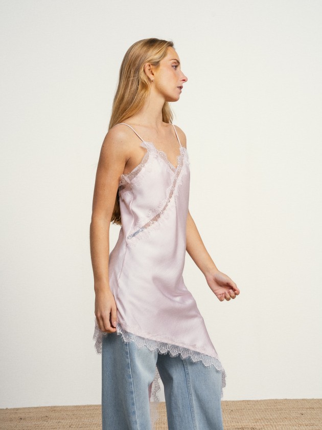 Asymmetrical satin dress Asymmetrical satin dress