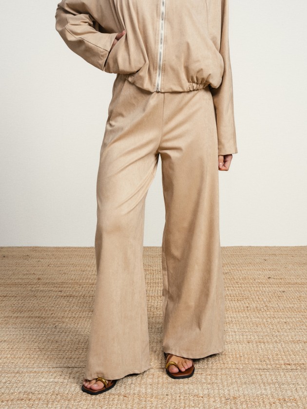 Wide-leg velvet-style trousers Wide-leg velvet-style trousers