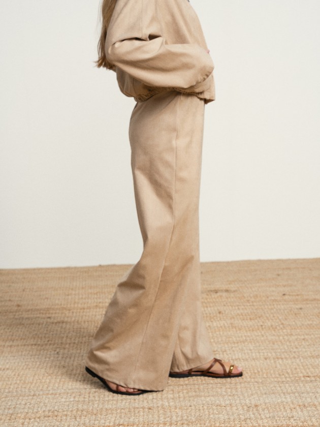 Wide-leg velvet-style trousers Wide-leg velvet-style trousers