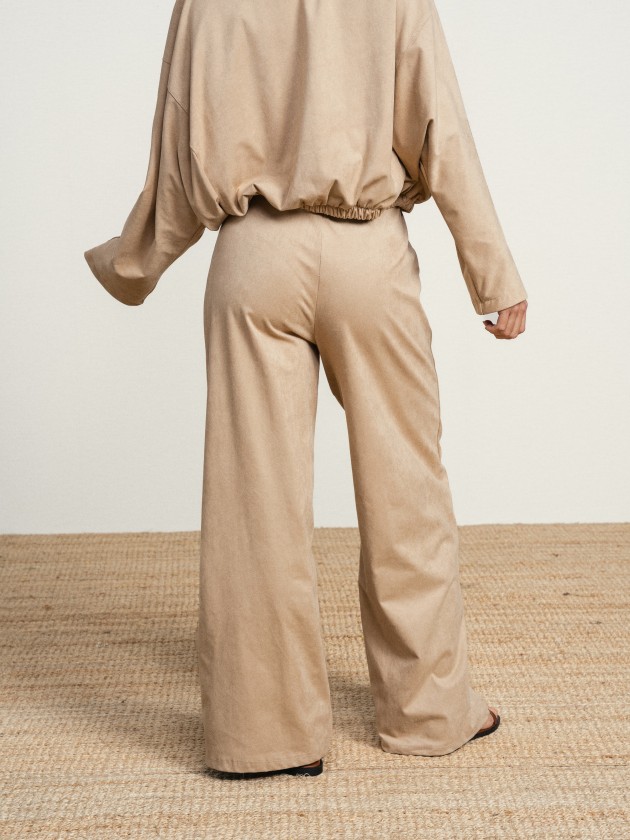 Wide-leg velvet-style trousers Wide-leg velvet-style trousers