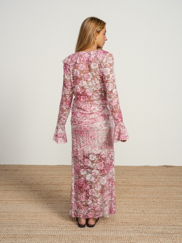 Lace skirt with sheer details