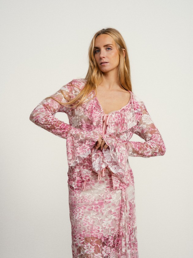 Coat with lace and bows Coat with lace and bows
