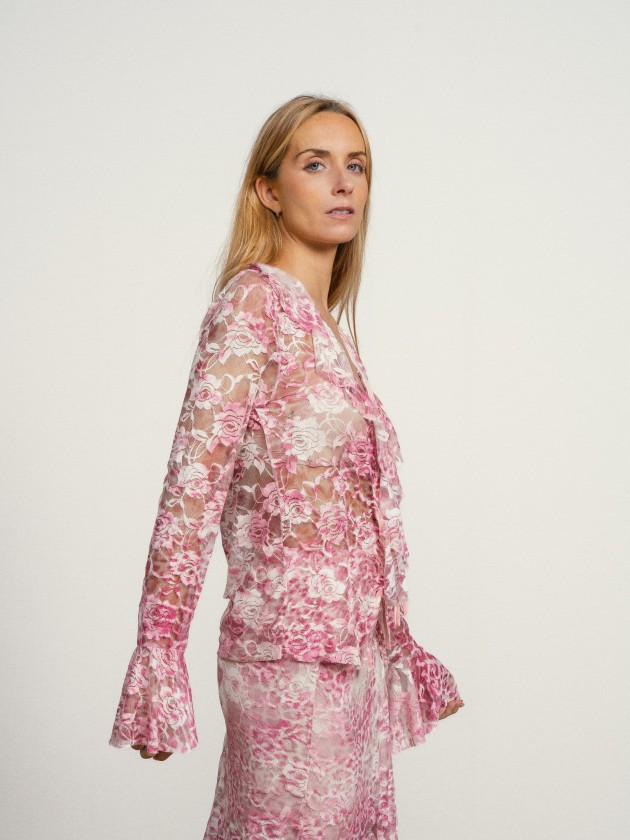 Coat with lace and bows Coat with lace and bows
