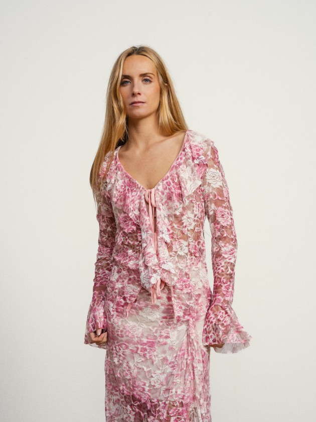 Coat with lace and bows Coat with lace and bows