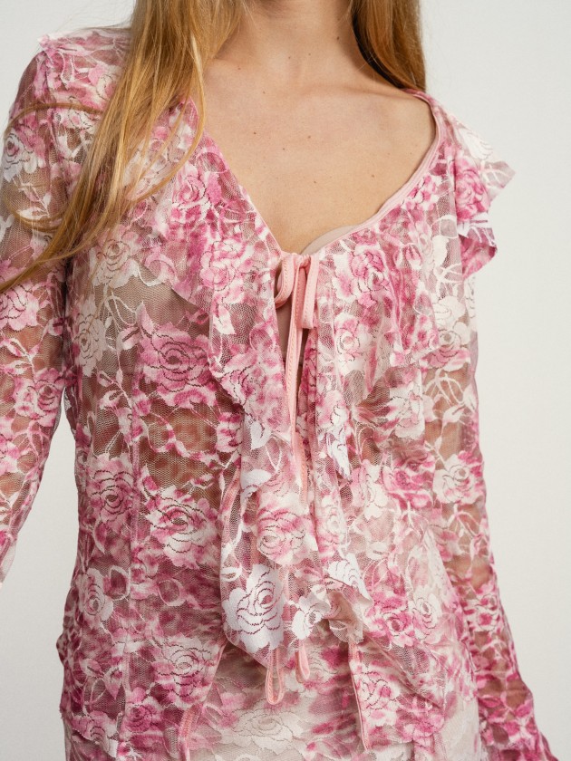 Coat with lace and bows Coat with lace and bows