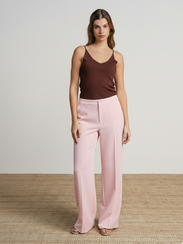 Wide-leg, high-waisted trousers Wide-leg, high-waisted trousers