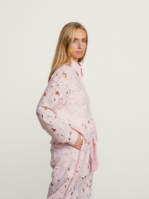 Lace pants and shirt set