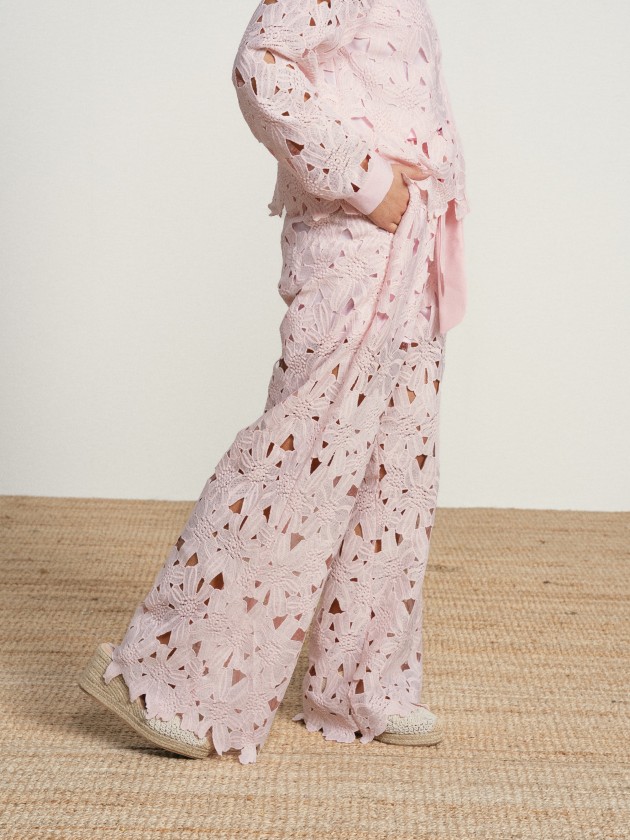 Lace pants and shirt set