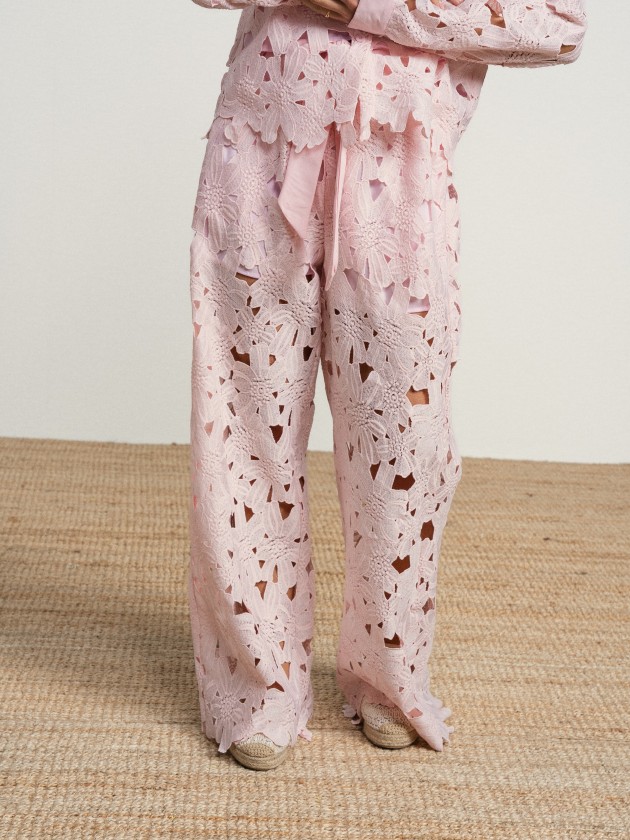 Lace pants and shirt set